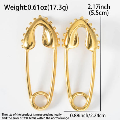 Pin Stuck 18k Gold Plated Pin Stainless Steel Earrings Pierced Earrings Jewelry Accessories Women Men For Friends Gifts