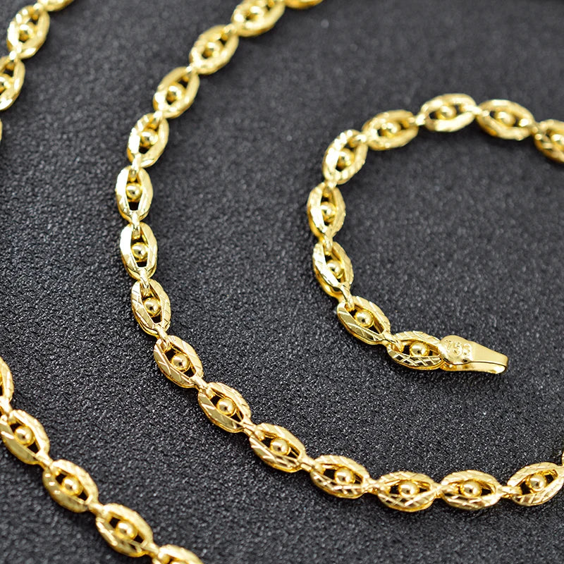 ZEADear Jewelry New In 18K Gold Colour Link Chain Necklace Women Men Eyes Shape Neck Chain For Party Wedding Jewelry Wholesale