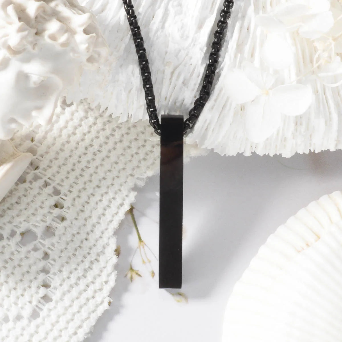 Hip-hop Personalized Stainless Steel Necklace Rectangular Pendant Punk-style Neck Chain Simple Cool Jewelry For Friends Gifts