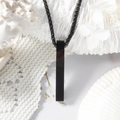 Hip-hop Personalized Stainless Steel Necklace Rectangular Pendant Punk-style Neck Chain Simple Cool Jewelry For Friends Gifts