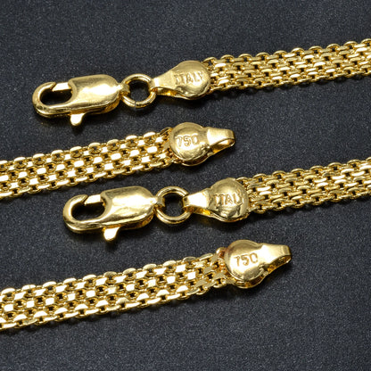 ZEA Dear Simple Hip Hop Necklace 6mm Italian 750 Luxury 18k Gold Plated Metal Large Chain Jewelry for Men Women Birthday Gift