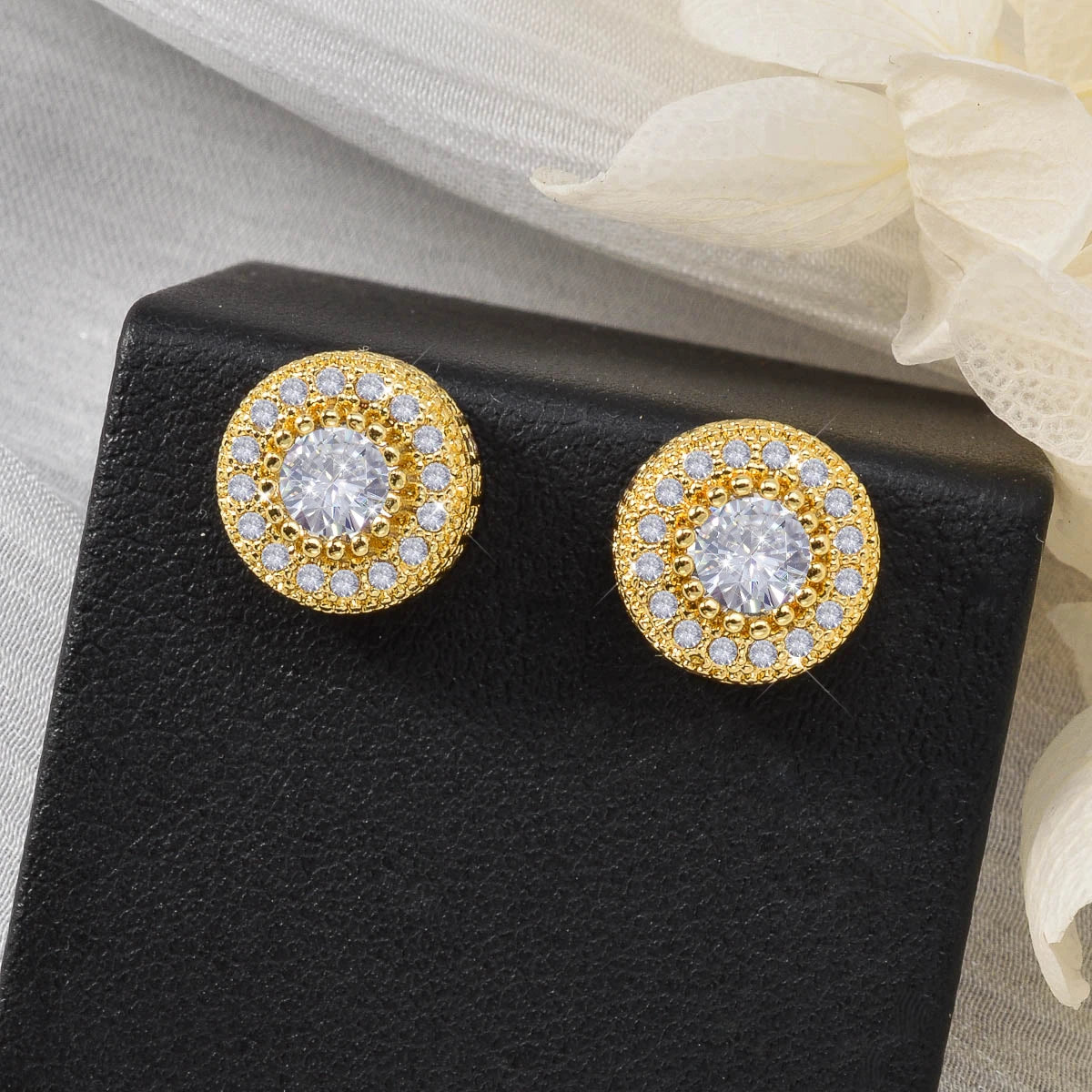 ZEADear Zircon Earrings Shiny Accessories Round Earring Light Luxury Elegant Women Jewelry Classic Ornaments Engagement
