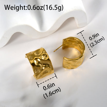 Zeadear jewelry 18k gold plated stainless steel CC earrings