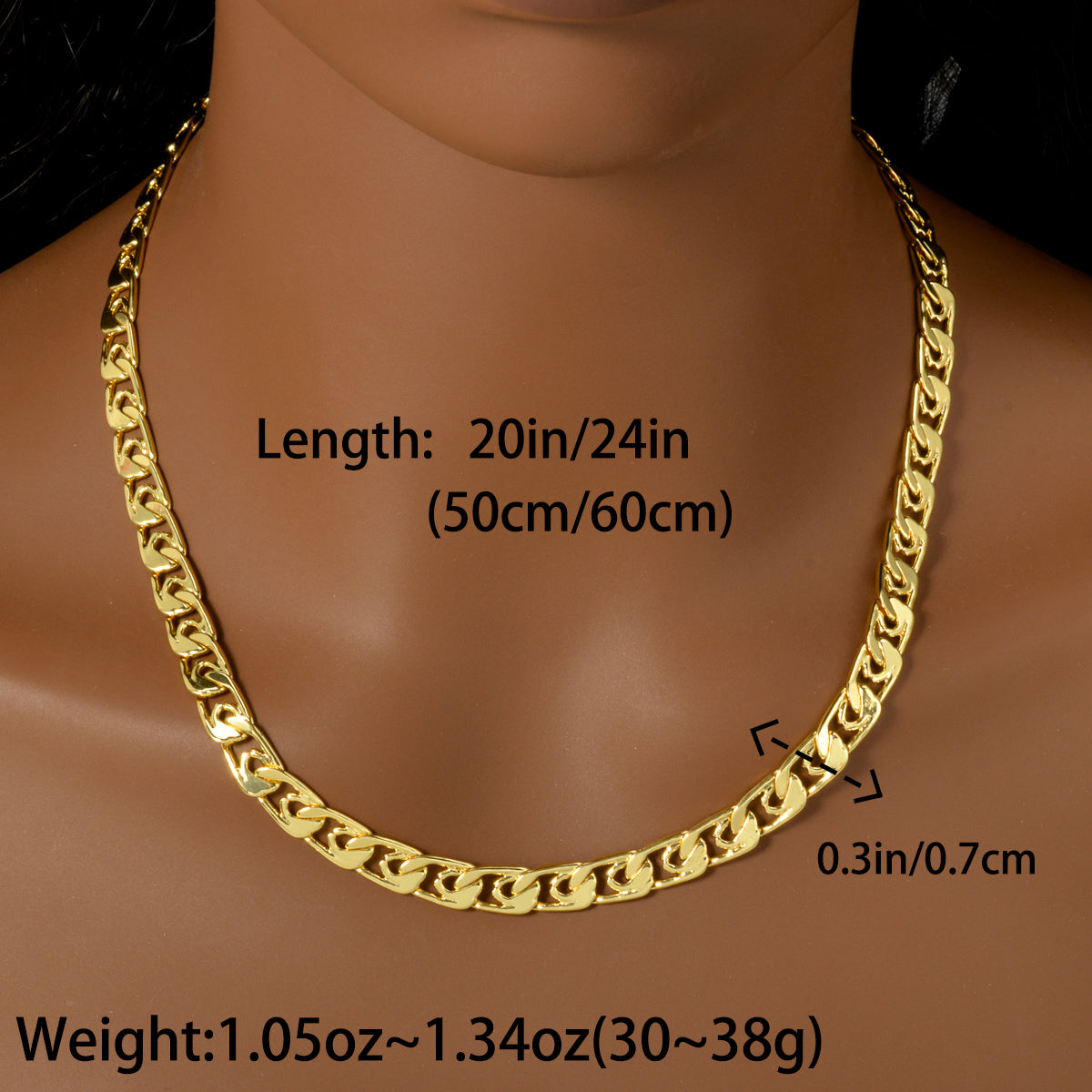 Fashion luxury Italy 750 18k gold plated Copper Link Chain Necklace For Women